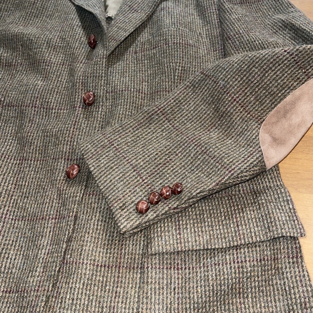 Polo Ralph Lauren Blazer Men 44R Brown Alpaca Wool Leather Knot Buttons Jacket - Picture 7 of 13